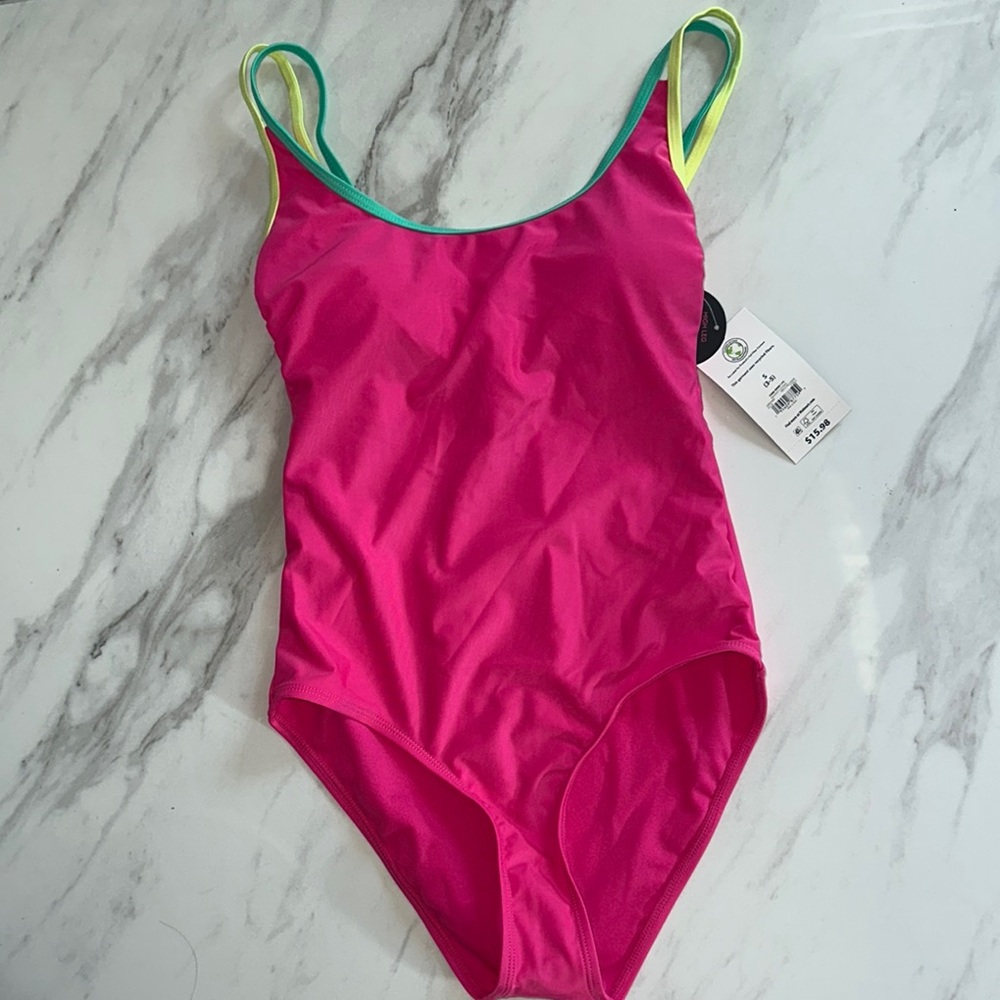 No Boundaries Pink One Piece Swimsuit with Bold Design